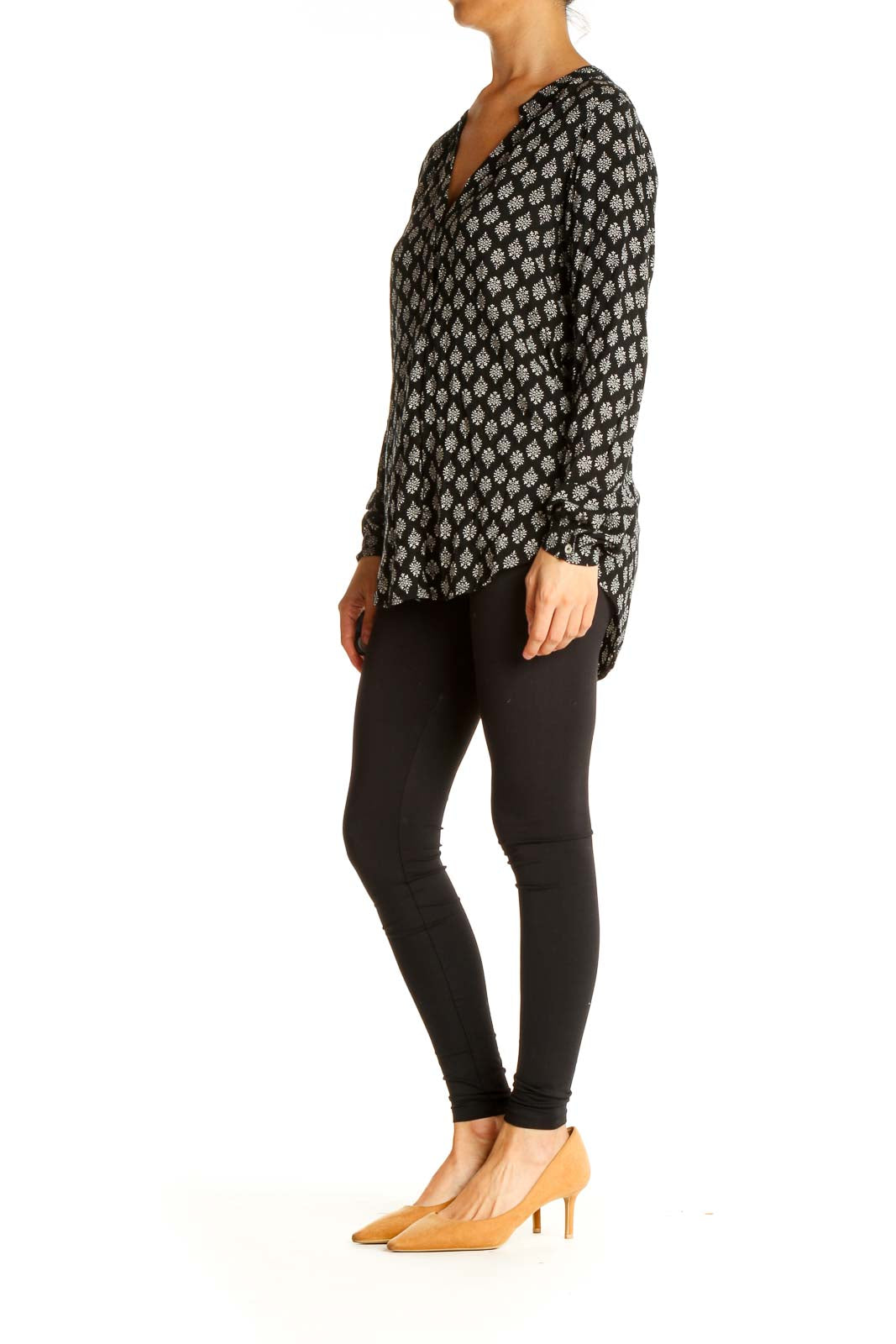 Black Printed All Day Wear Blouse