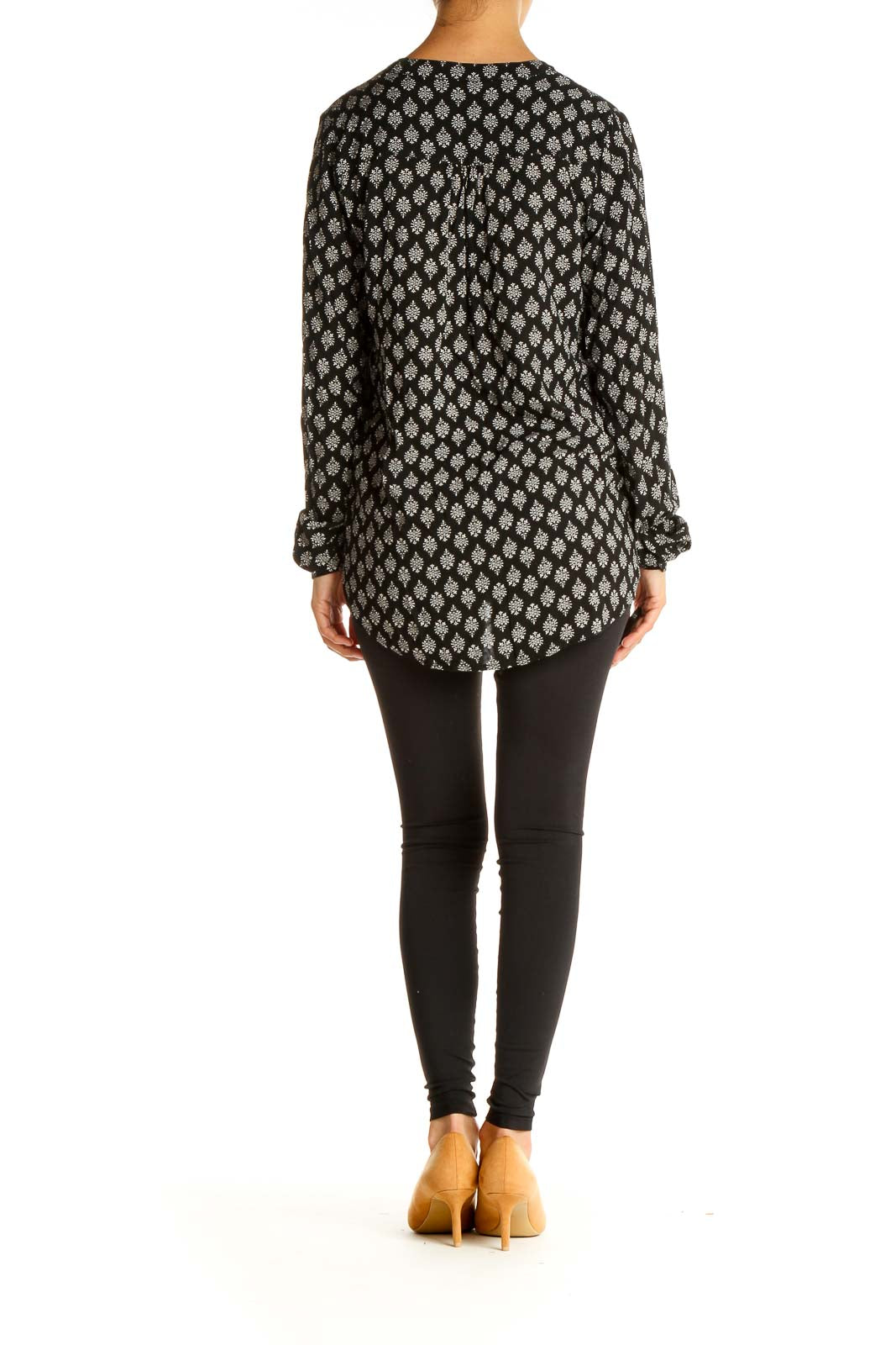 Black Printed All Day Wear Blouse