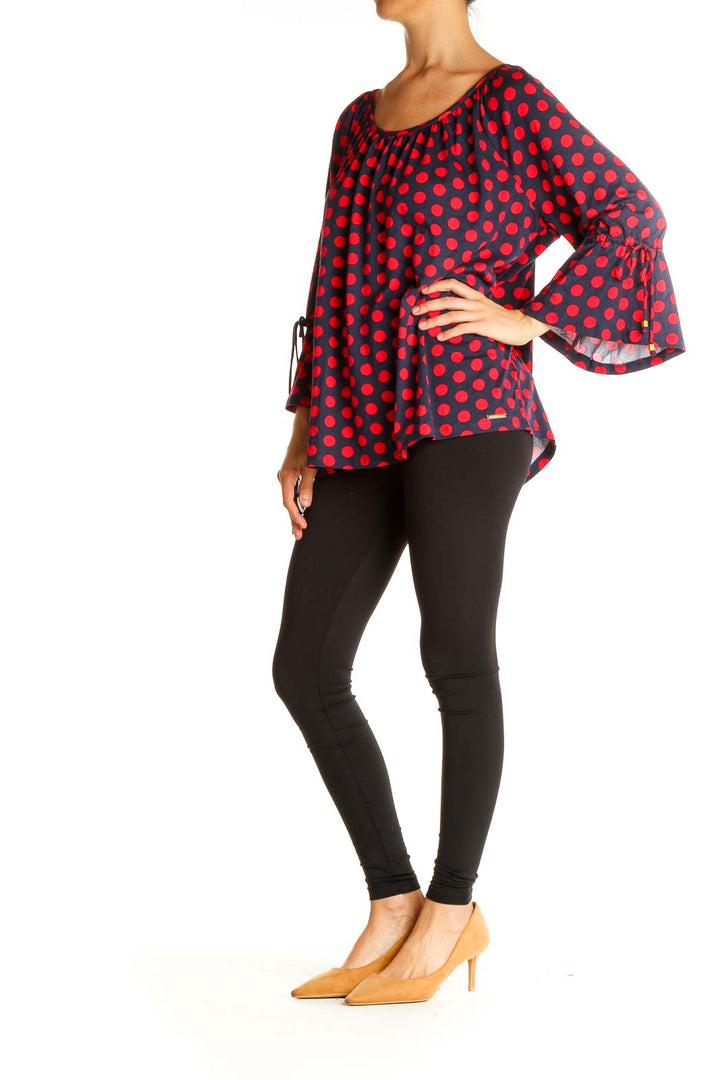 Red Polka Dot Brunch Blouse