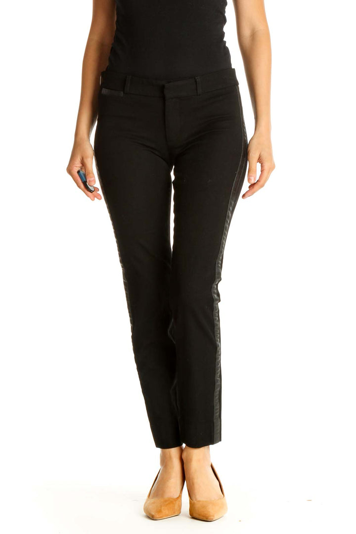 Black Solid All Day Wear Trousers