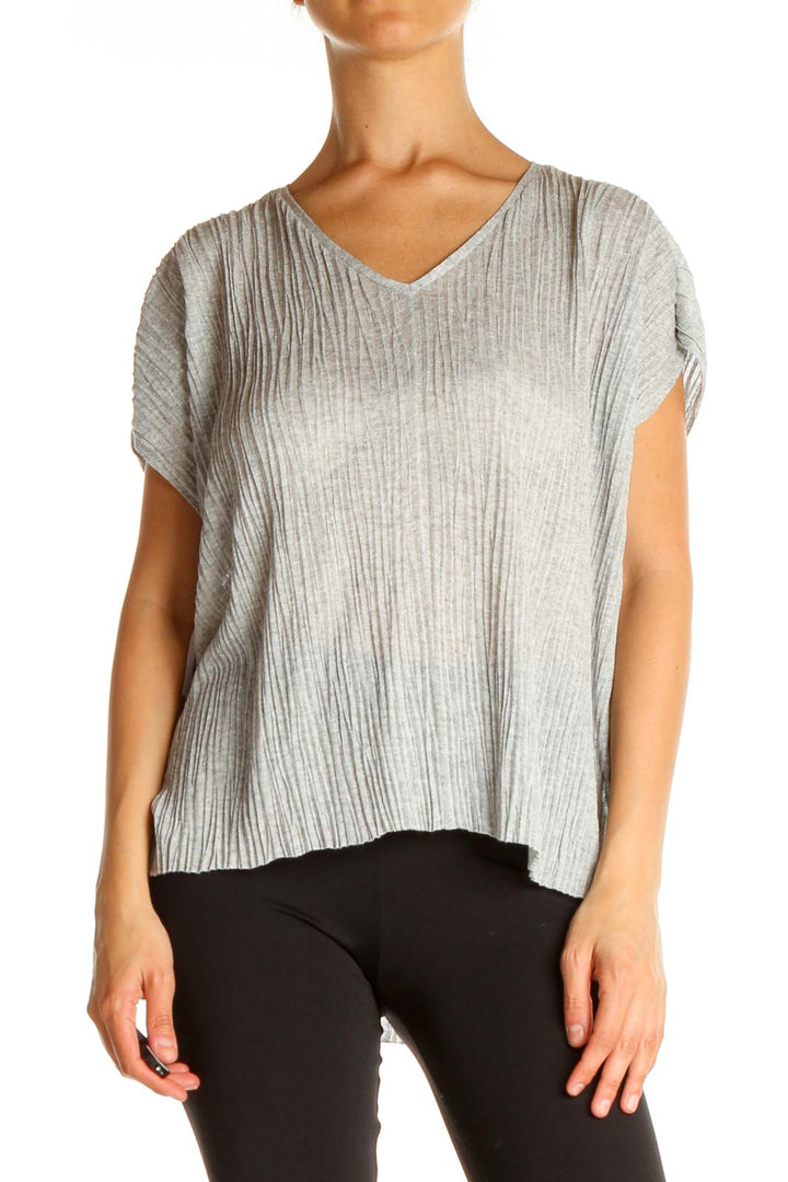 Gray Textured All Day Wear Top