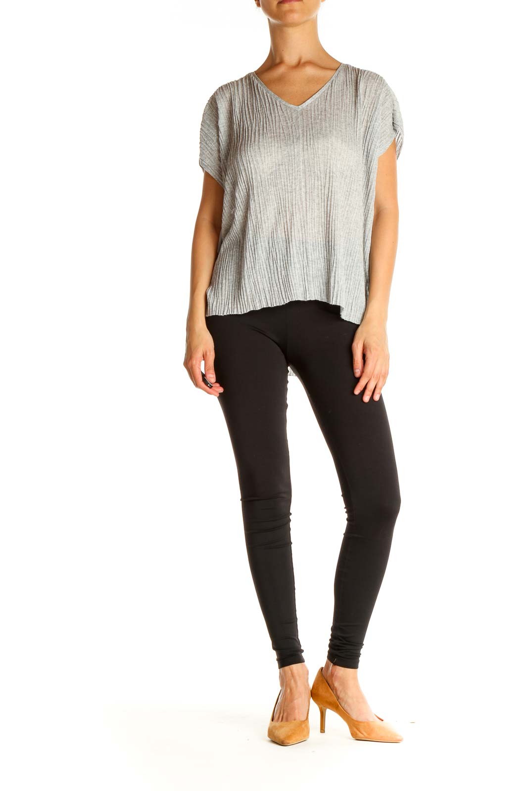 Gray Textured All Day Wear Top