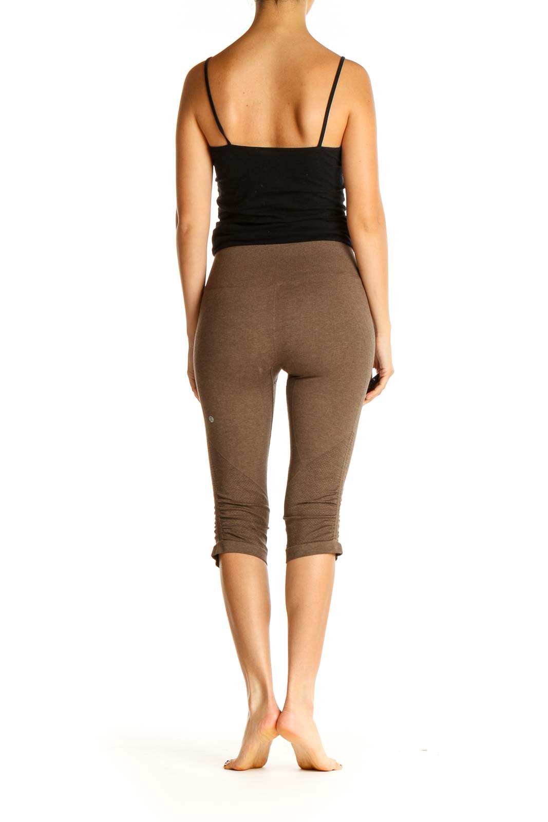 Brown Textured All Day Wear Leggings