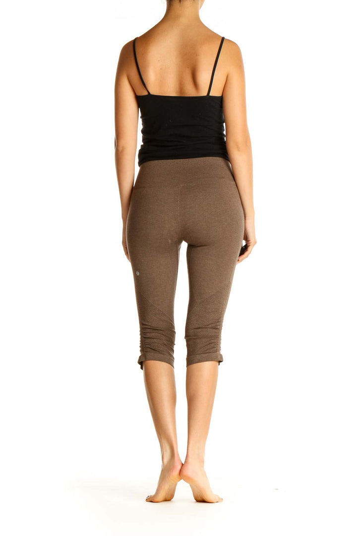 Brown Textured All Day Wear Leggings