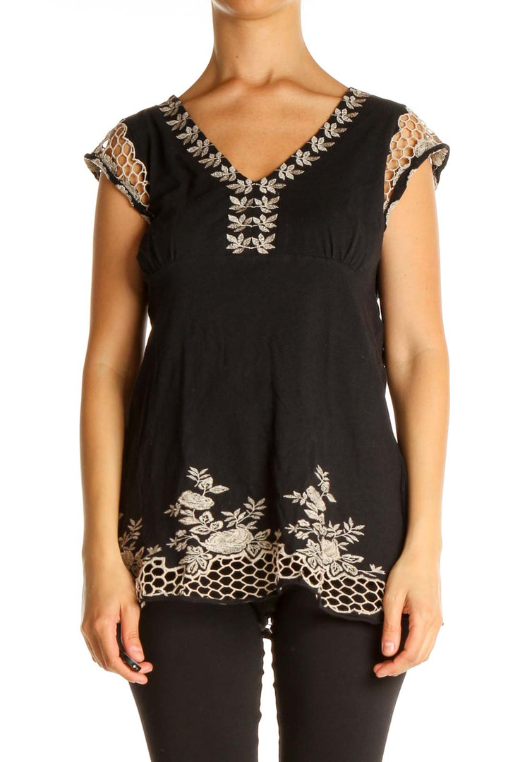 Black Lace Bohemian Top