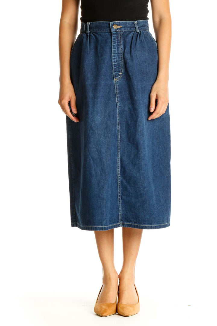 Blue Denim All Day Wear A-Line Skirt