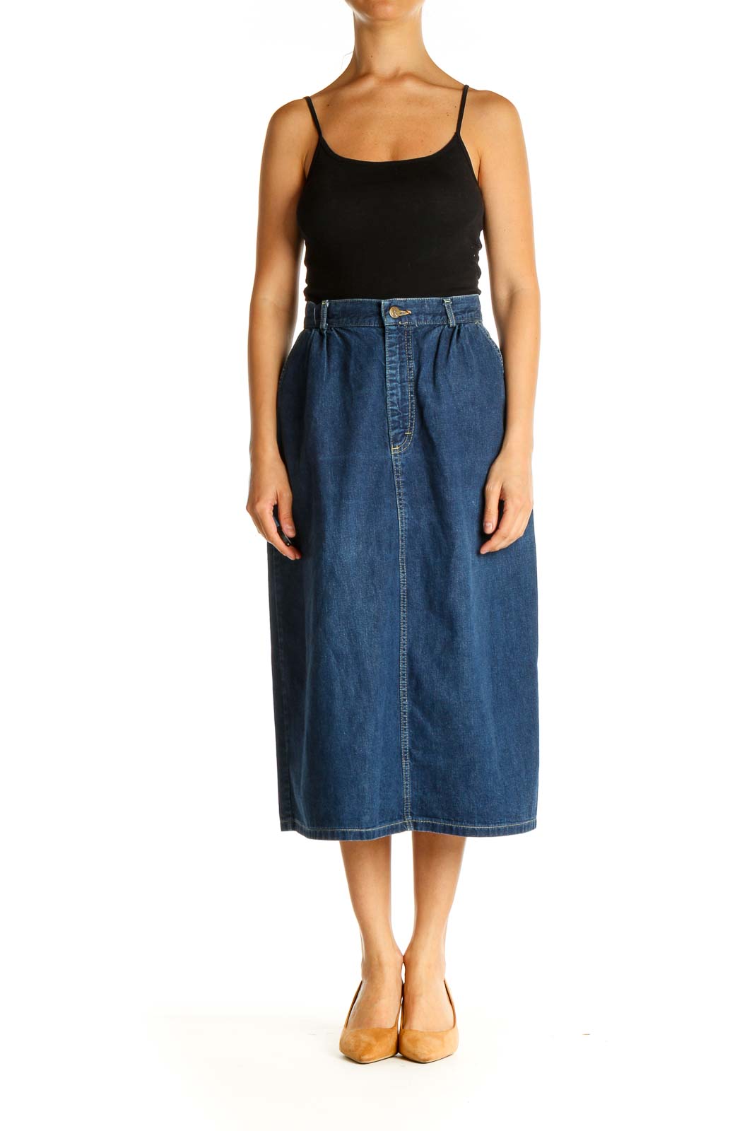 Blue Denim All Day Wear A-Line Skirt