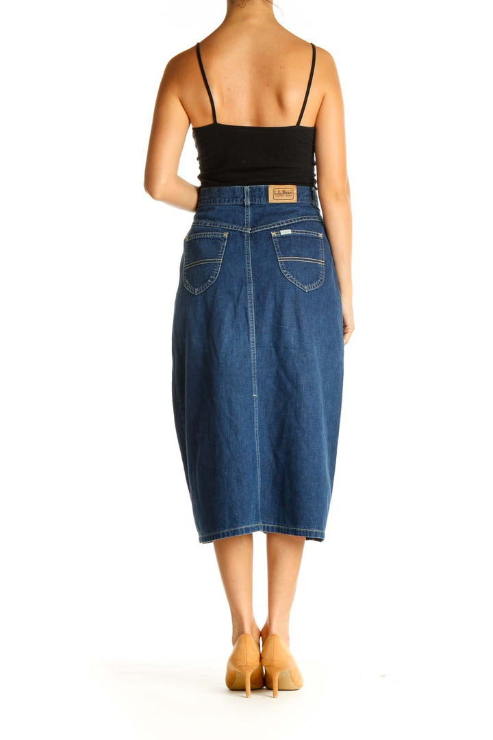 Blue Denim All Day Wear A-Line Skirt