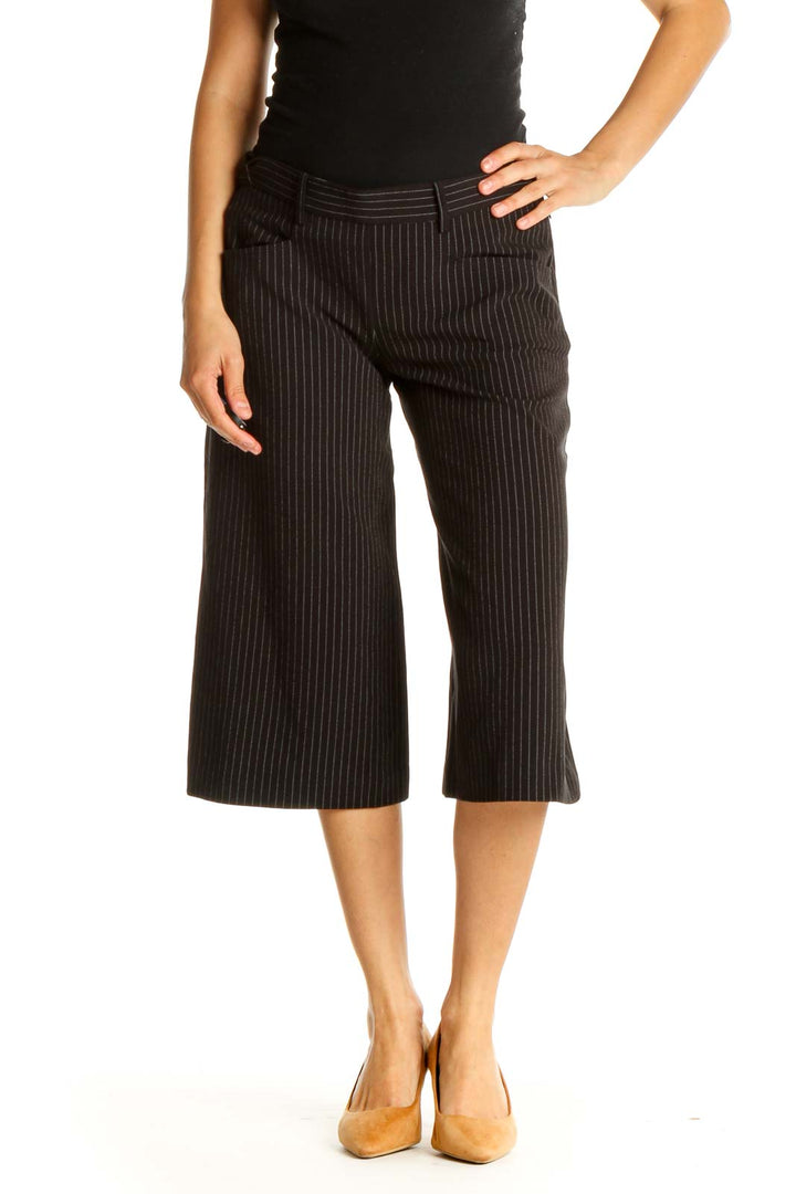 Black Striped Classic Trousers