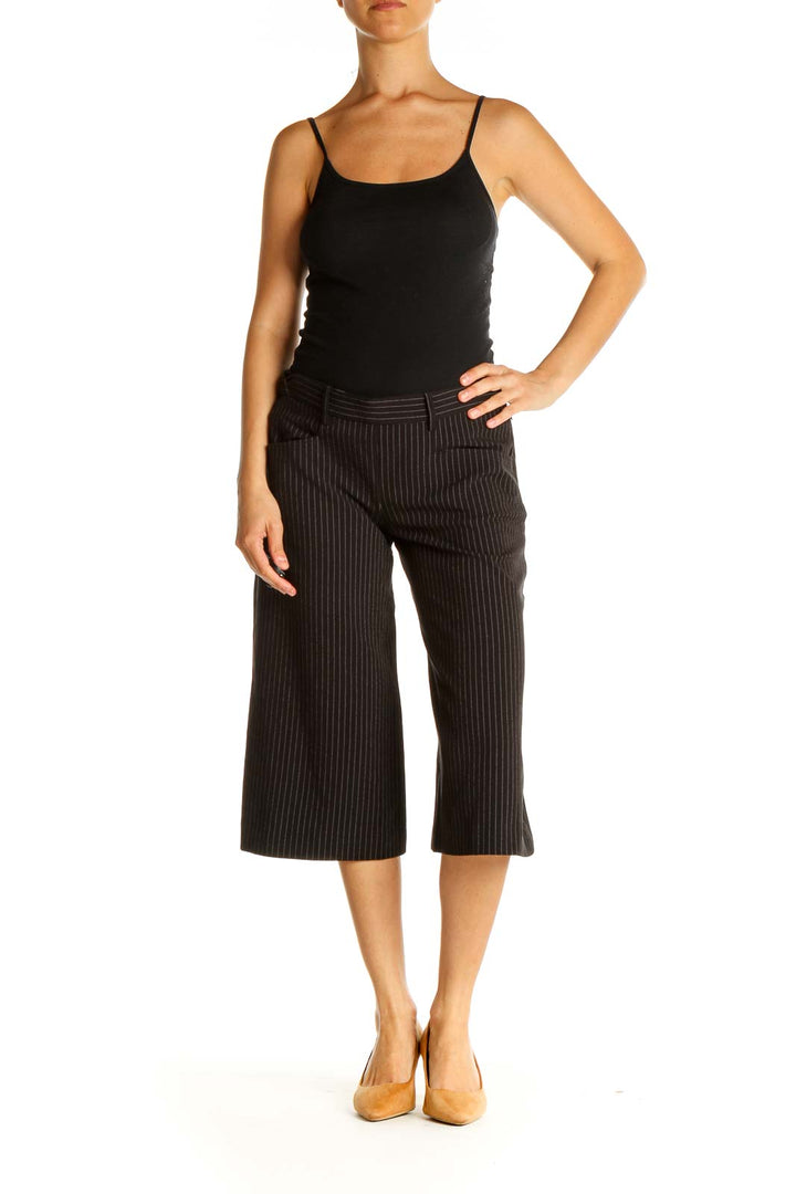 Black Striped Classic Trousers