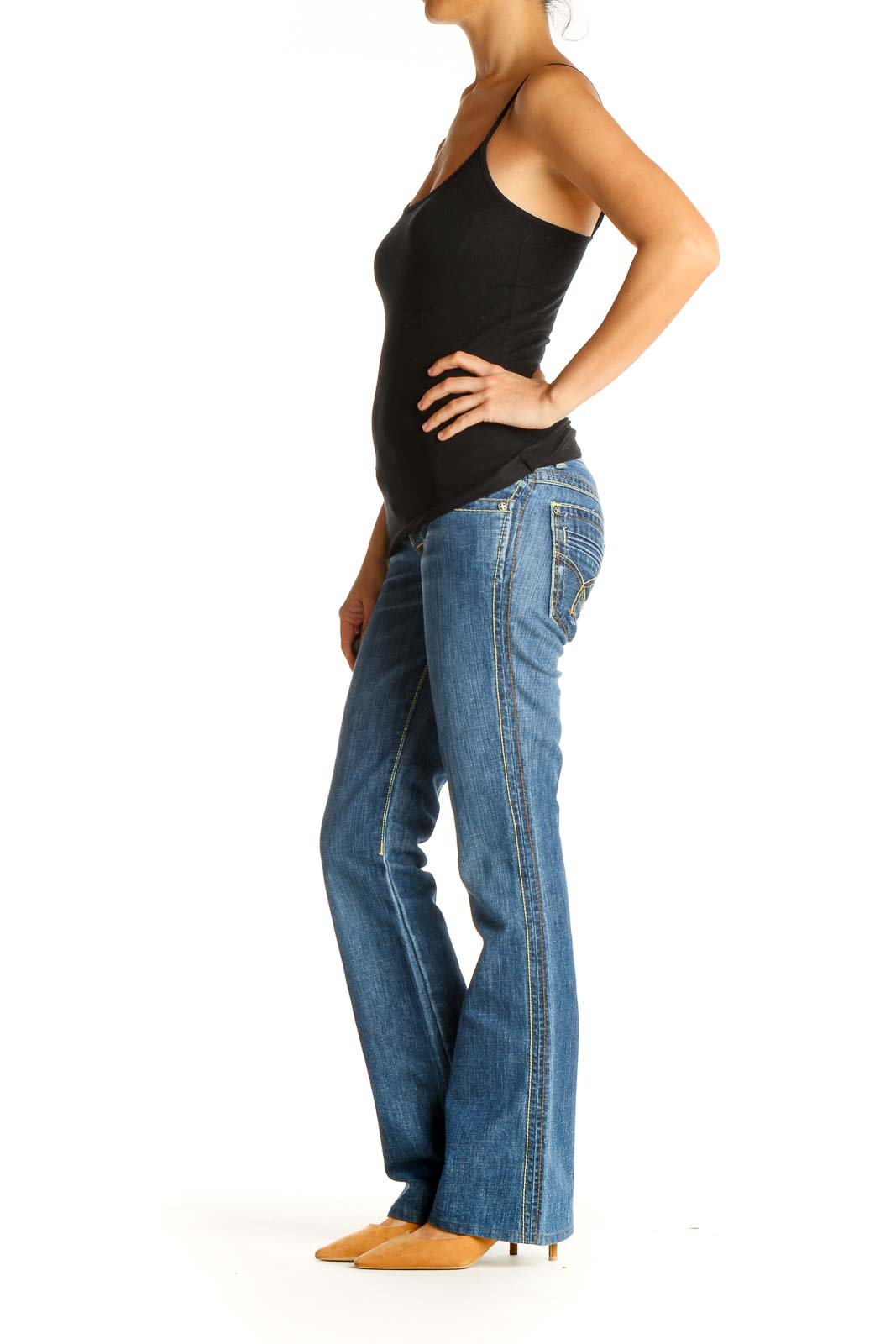 Blue Straight Leg Jeans