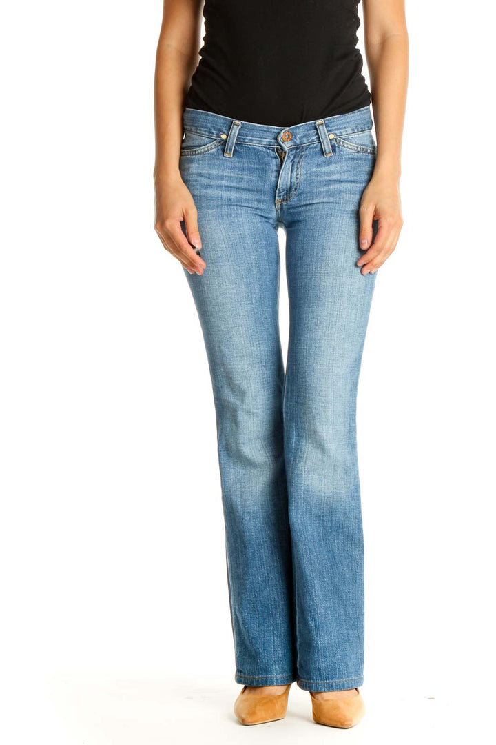 Blue Straight Leg Jeans