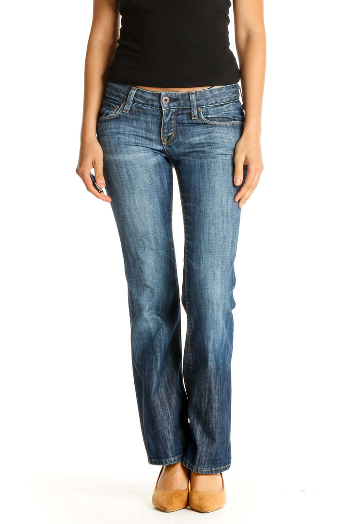 Blue Straight Leg Jeans