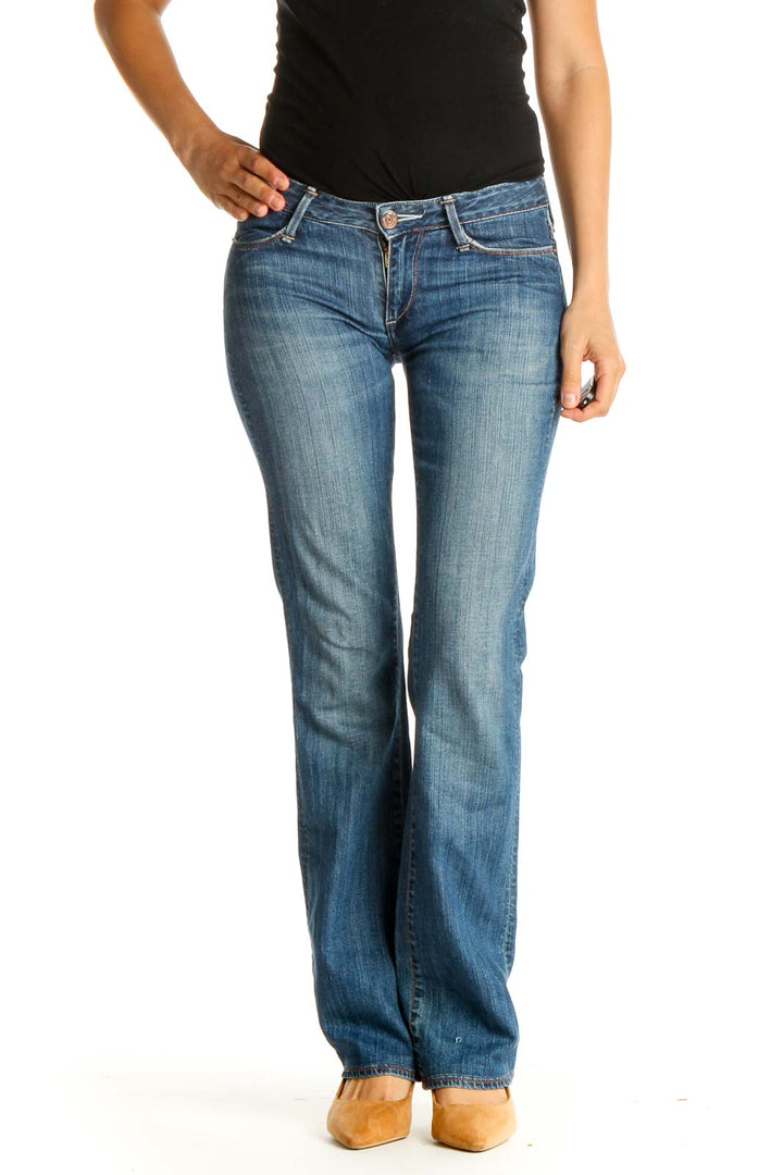 Blue Straight Leg Jeans