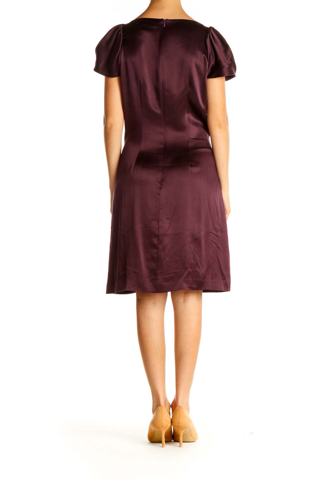 Brown Solid Day A-Line Dress