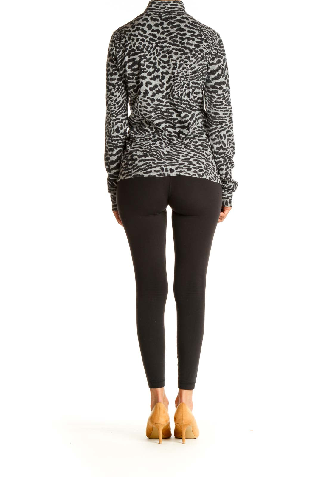 Black Animal Print All Day Wear Top