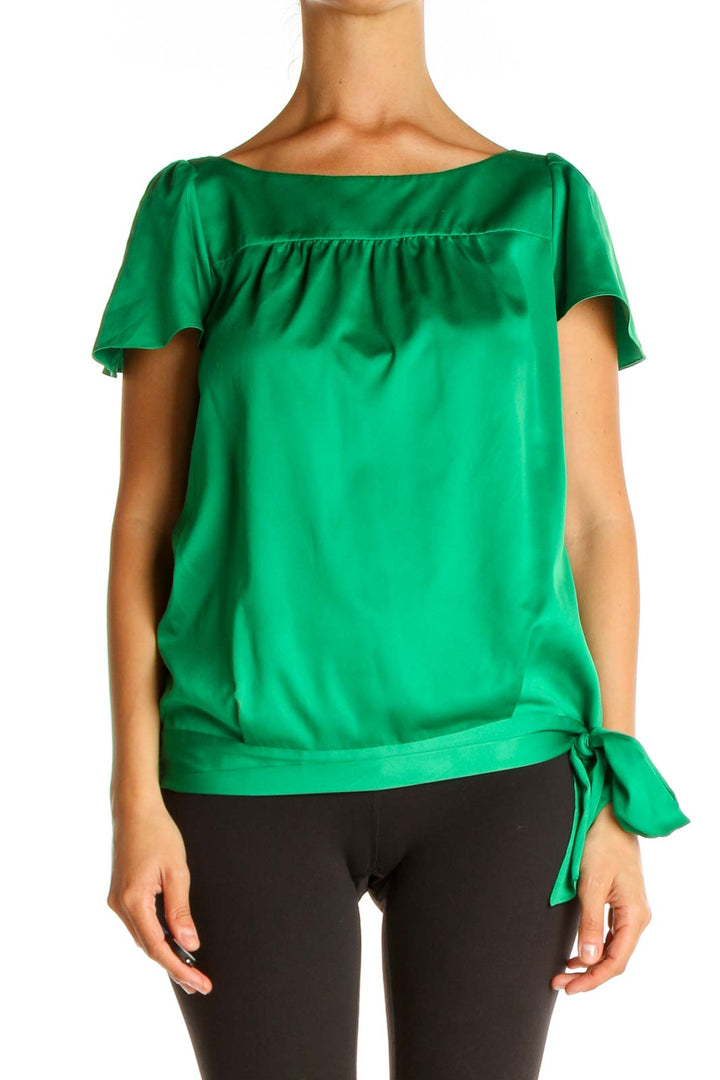 Green Solid All Day Wear Blouse