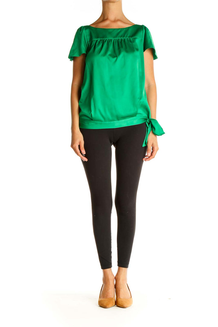 Green Solid All Day Wear Blouse