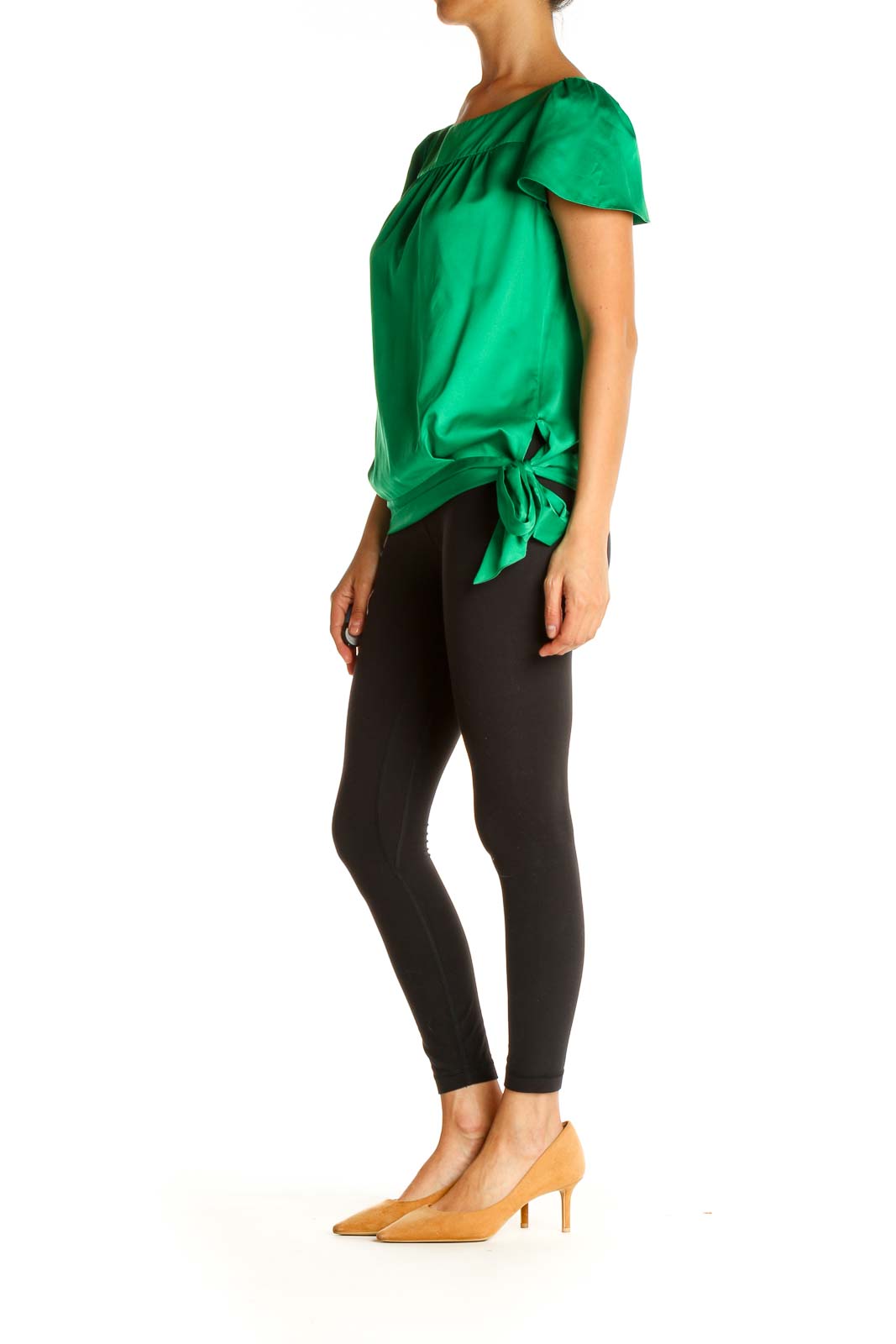 Green Solid All Day Wear Blouse