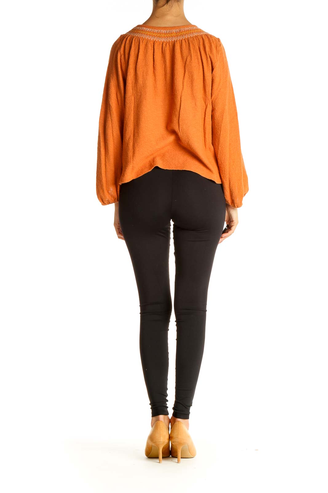 Orange Solid All Day Wear Blouse