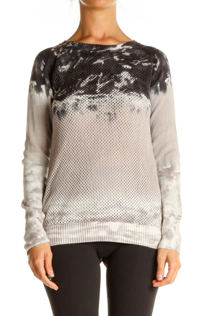 Gray Tie And Dye All Day Wear Sweater