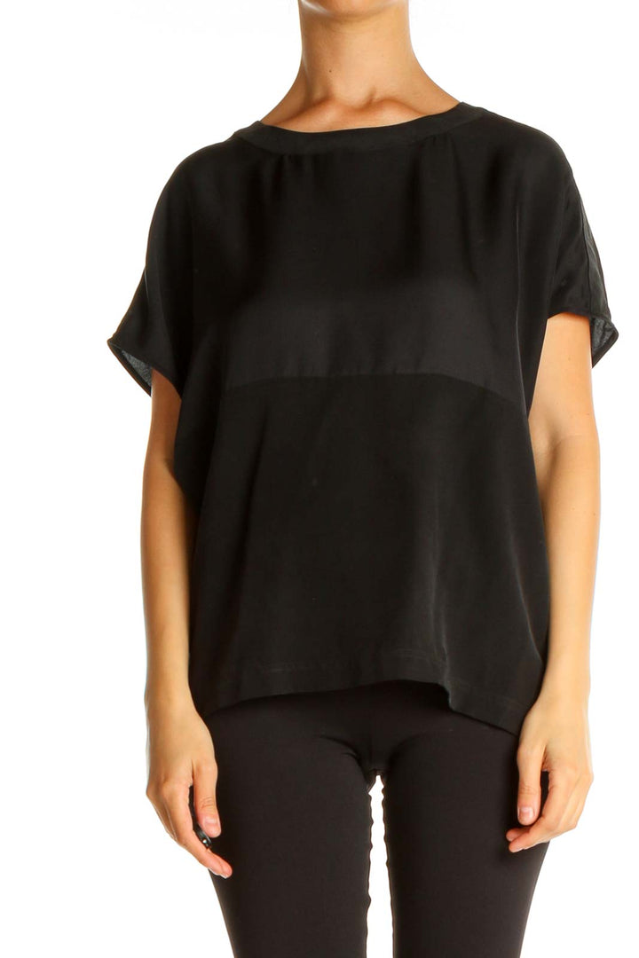 Black Solid All Day Wear Blouse