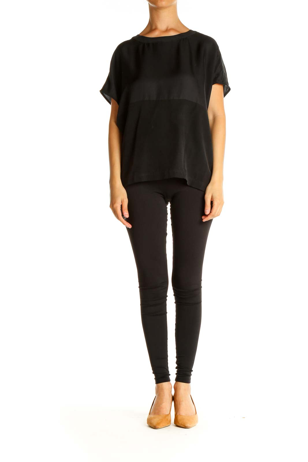 Black Solid All Day Wear Blouse