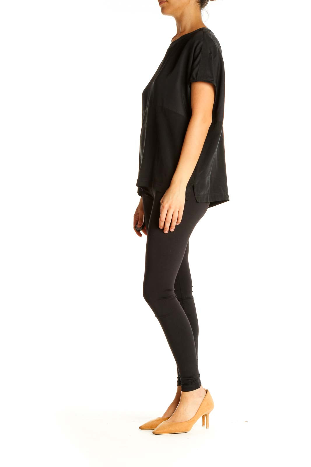 Black Solid All Day Wear Blouse