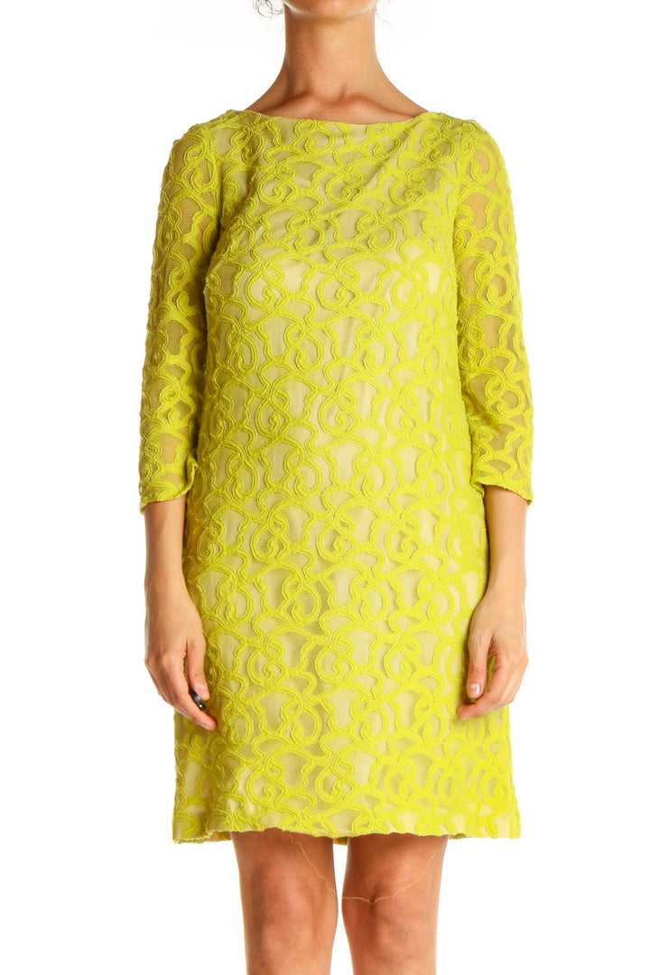 Yellow Lace Day Shift Dress