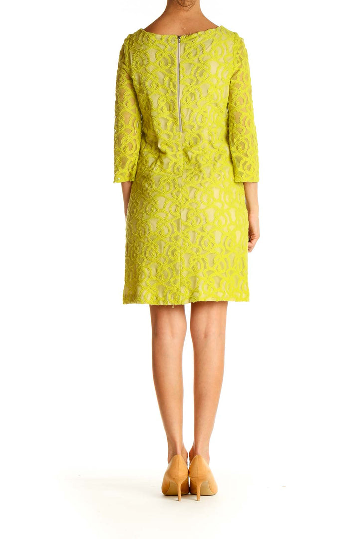 Yellow Lace Day Shift Dress