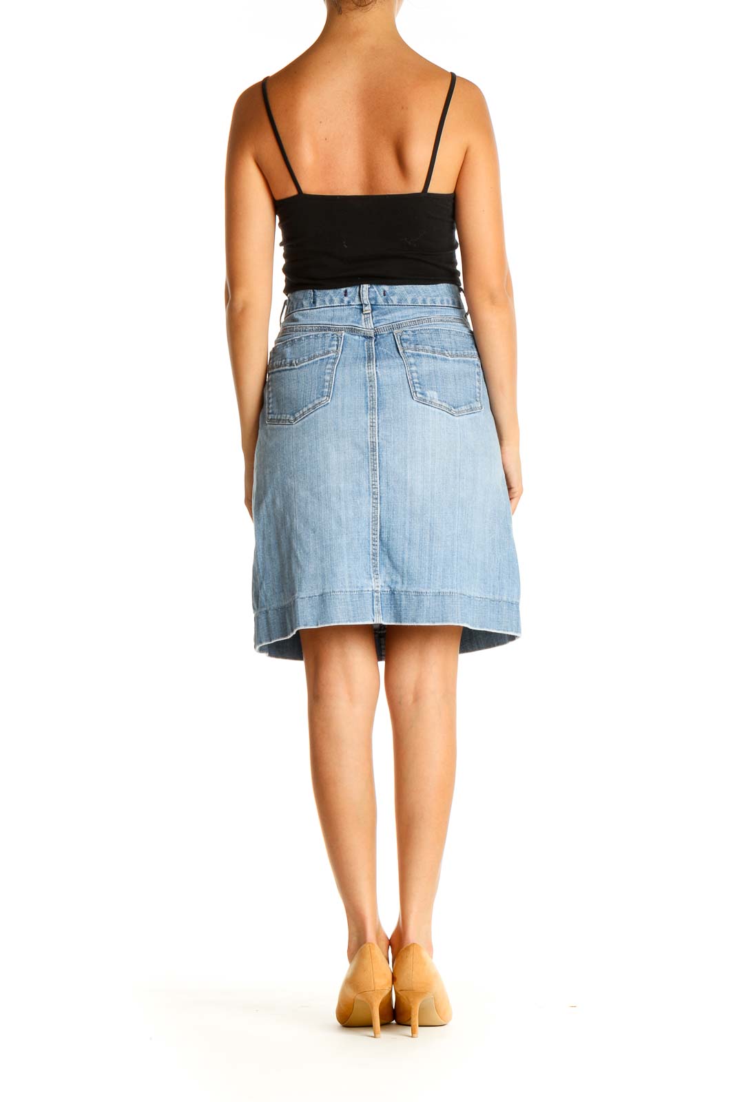 Blue Denim Chic A-Line Skirt