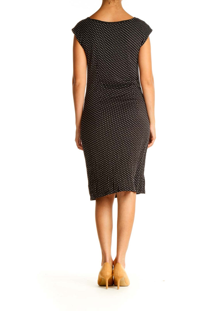 Black Polka Dot Work Sheath Dress