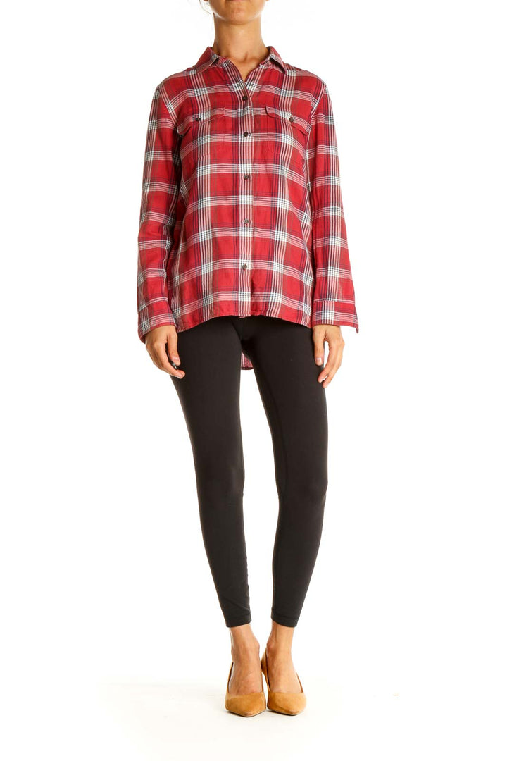 Red Checkered Casual Shirt