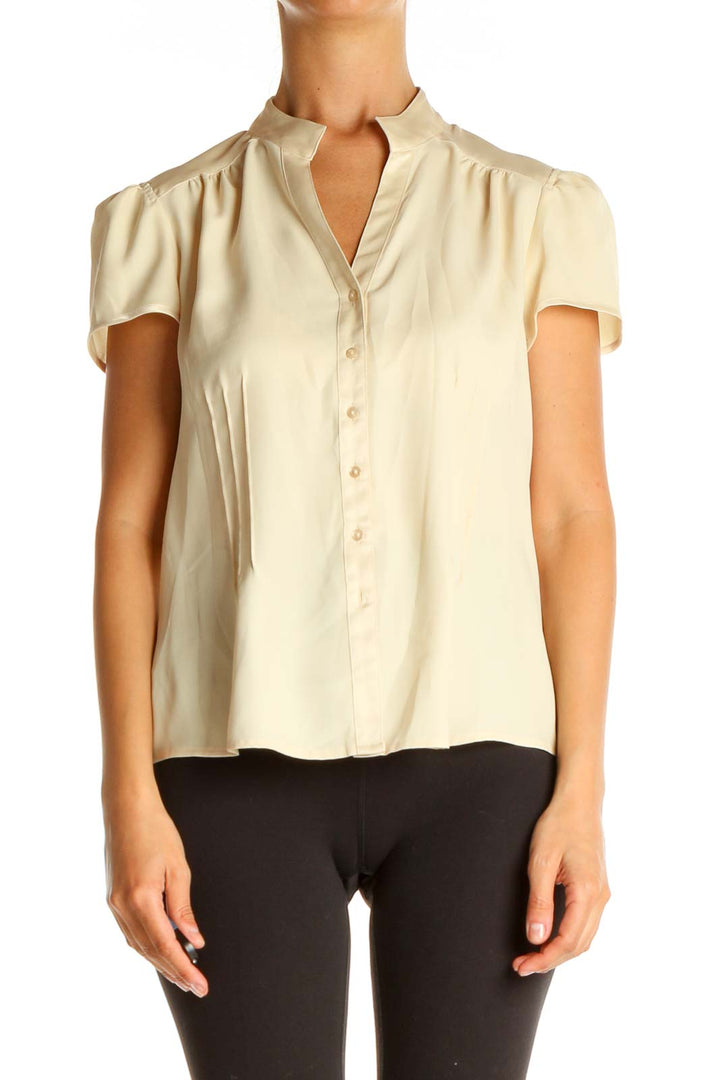 Beige Solid All Day Wear Shirt