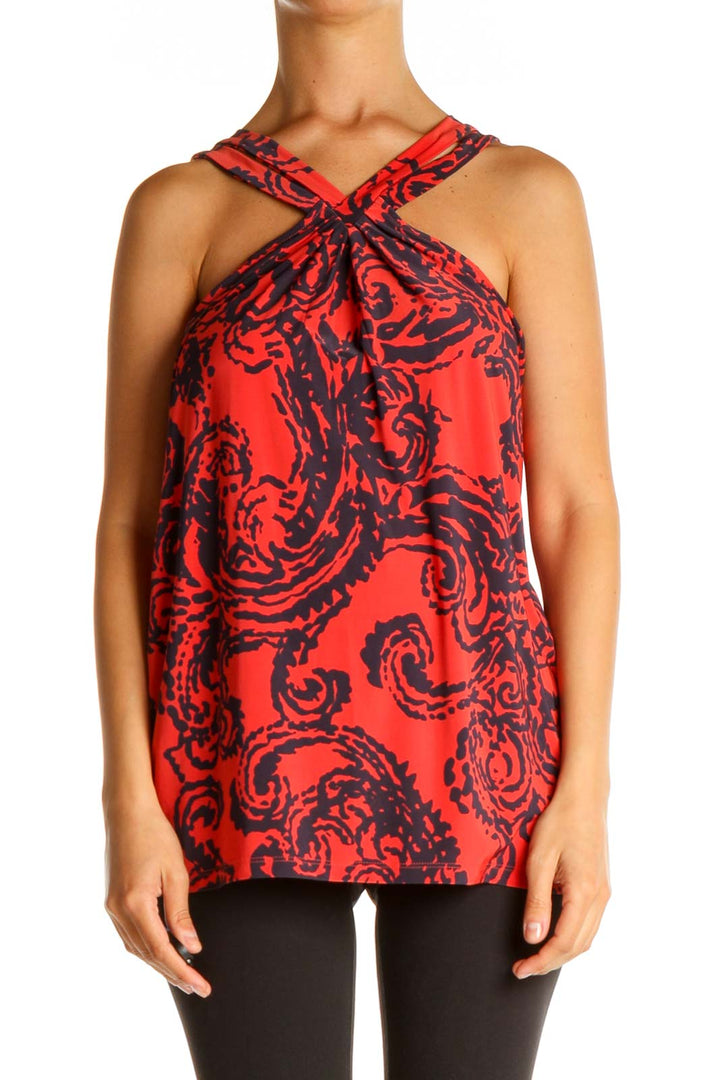 Red Paisley Halter Blouse