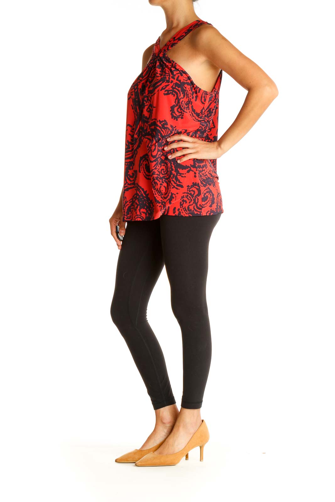 Red Paisley Halter Blouse