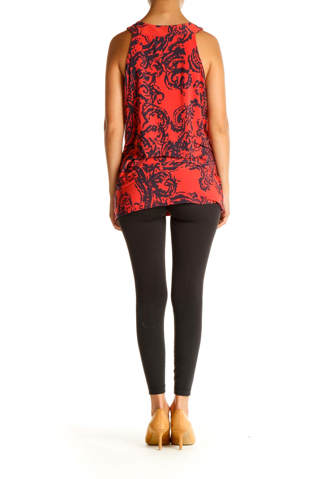 Red Paisley Halter Blouse