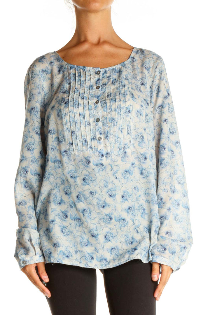 Blue Printed All Day Wear Blouse