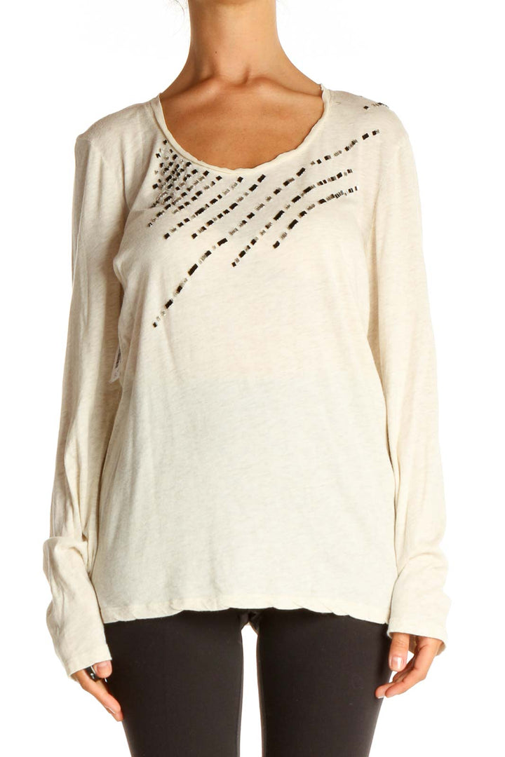 Beige Sequin Shirt