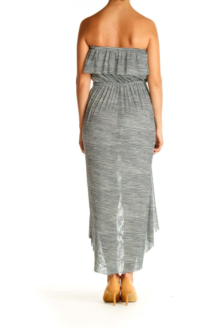 Gray Strapless Fit & Flare Dress