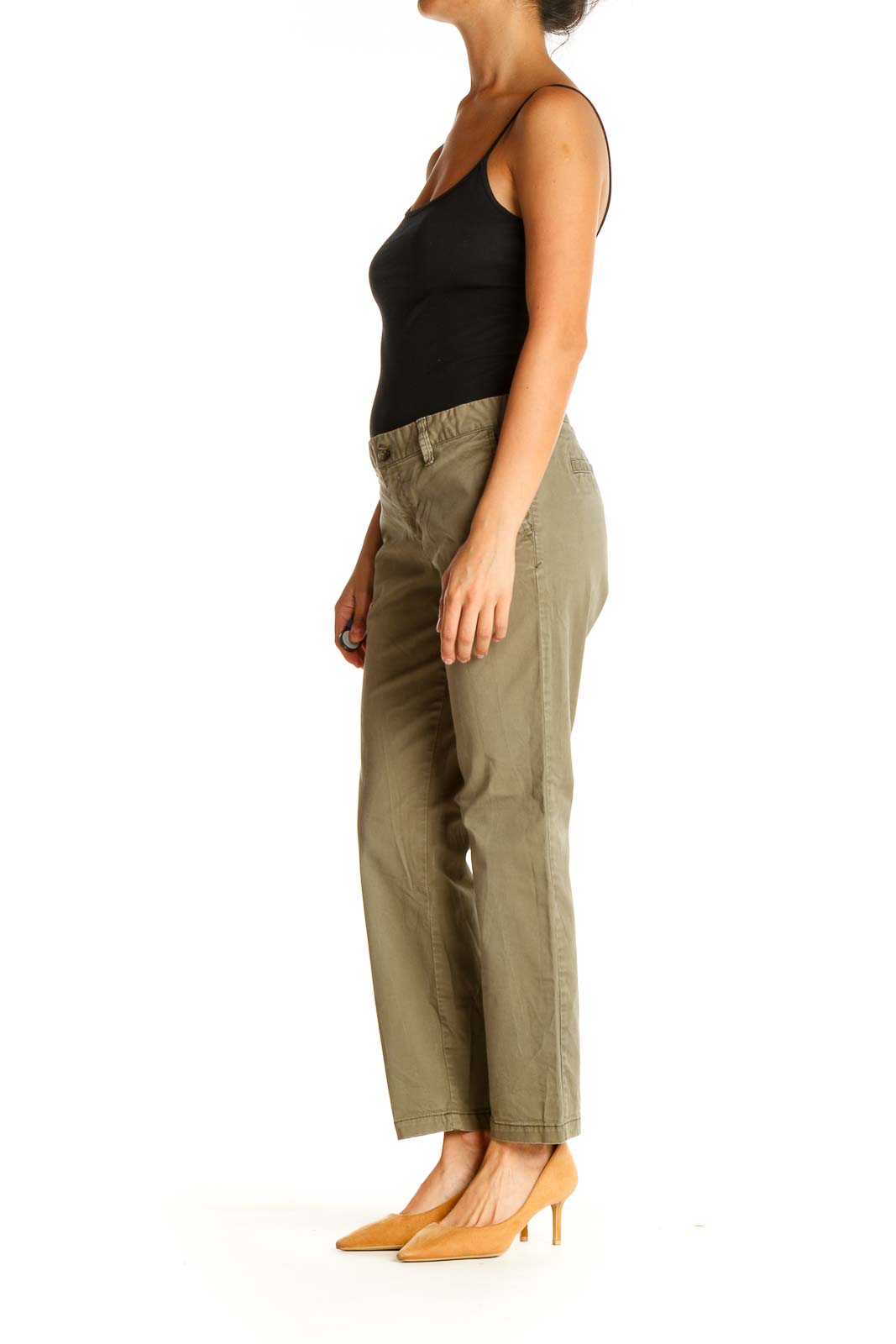 Green Solid All Day Wear Trousers