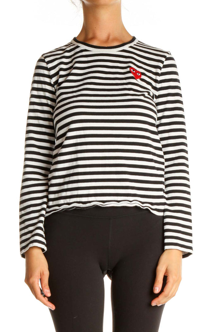 Black Striped Casual T-Shirt