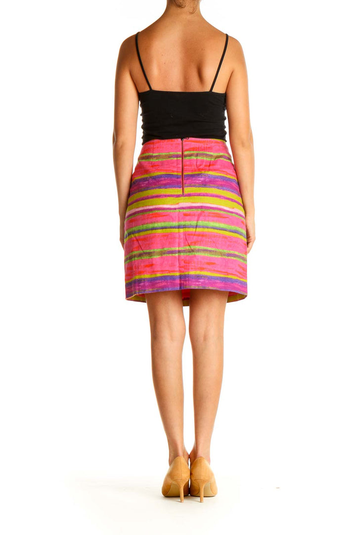 Pink Printed Brunch A-Line Skirt