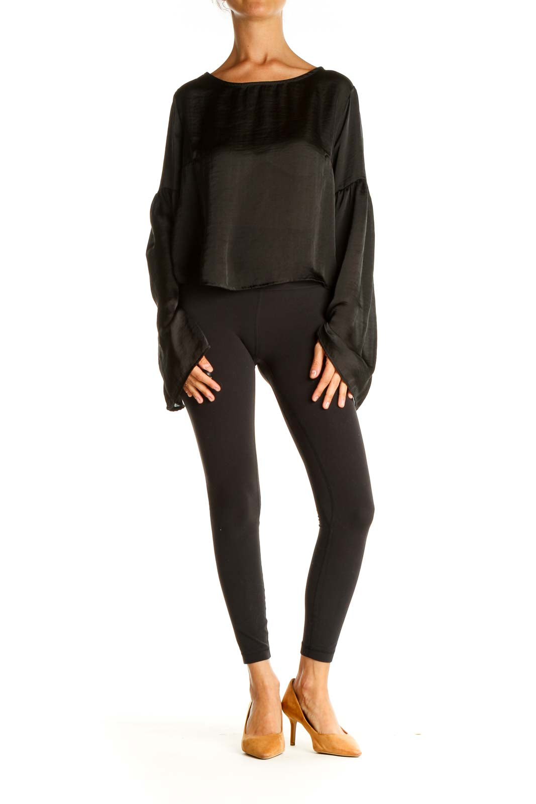 Black Solid All Day Wear Blouse