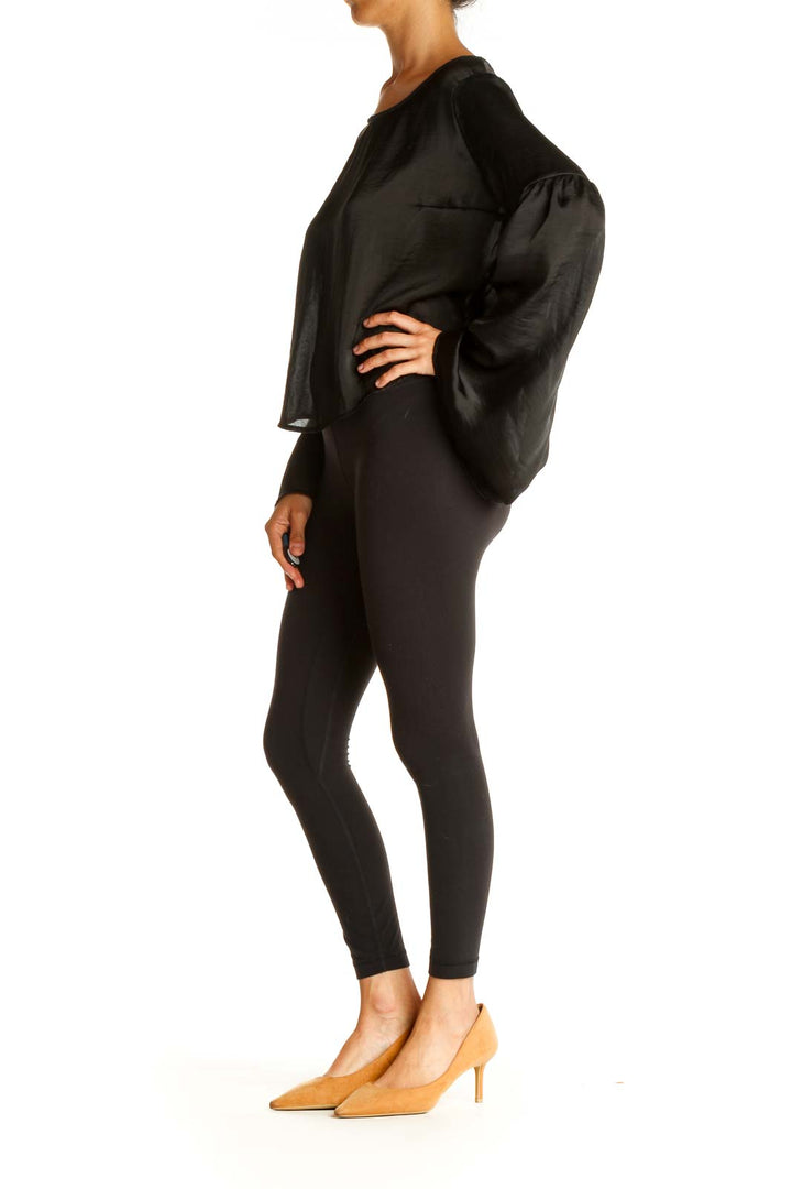 Black Solid All Day Wear Blouse