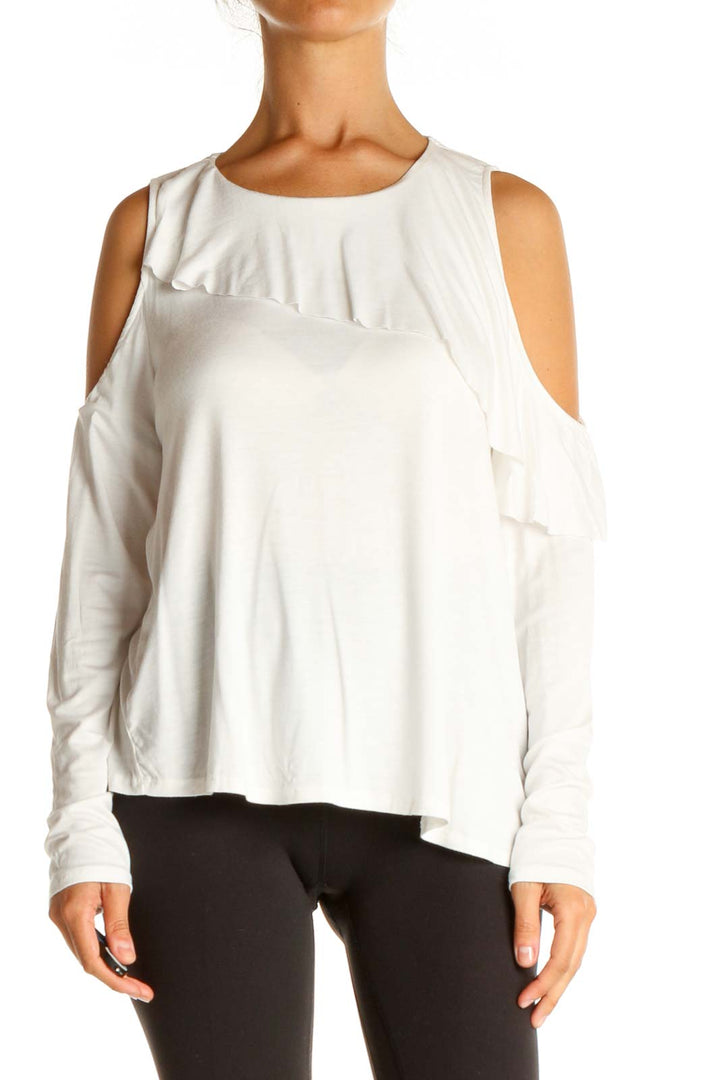 White Solid Chic Blouse