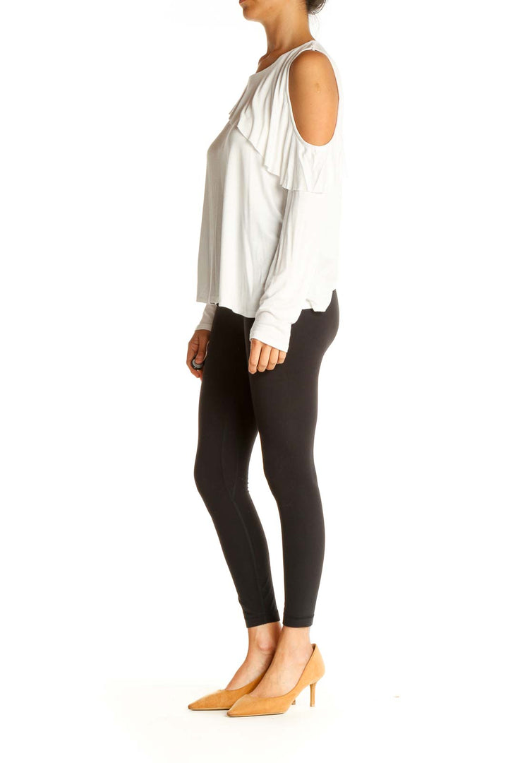 White Solid Chic Blouse