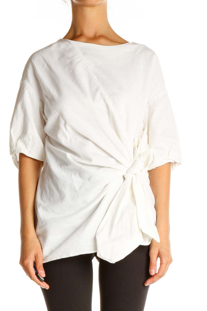 White Solid All Day Wear Blouse