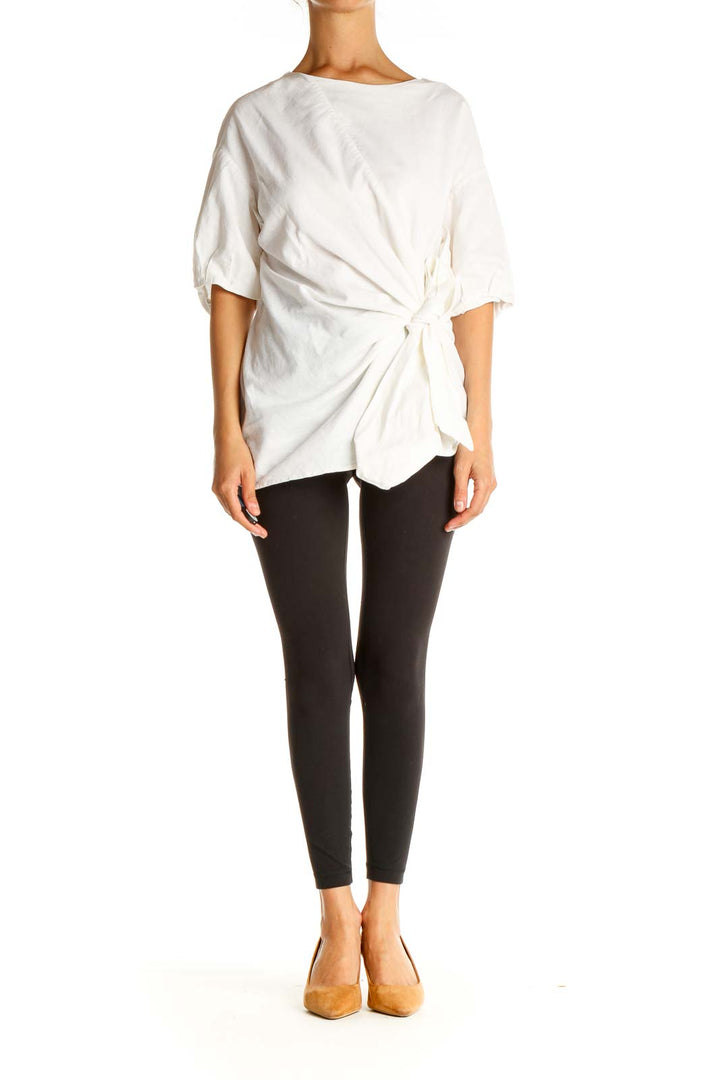 White Solid All Day Wear Blouse