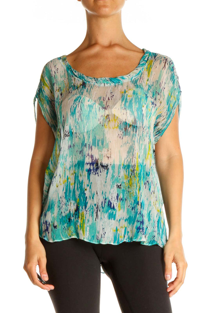 Blue Tie And Dye Brunch Blouse